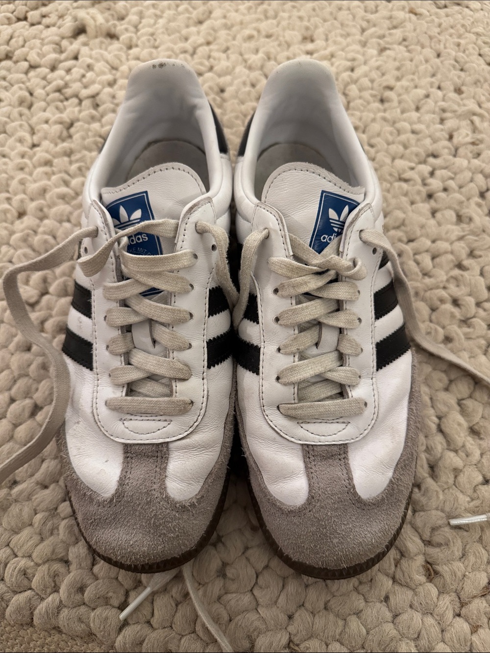 Adidas Sambas White, Black & Gray Sneakers